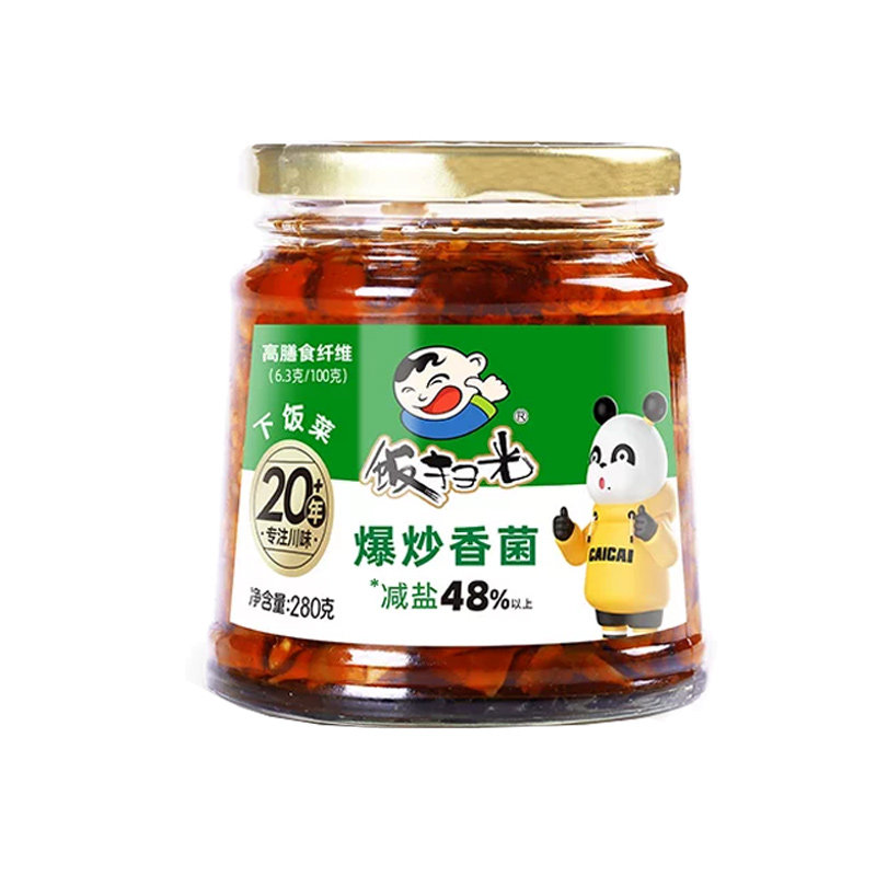 饭扫光下饭菜拌饭酱280g*4瓶装爆炒香菌竹笋麻辣什锦榨菜即食咸菜