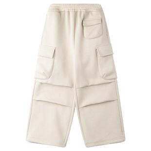 【厚实加绒】美式高街工装卫裤可收脚软糯加绒运动打褶裤冬新裤子