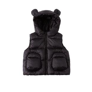 凡爱儿童加厚羽绒连帽马甲白鸭绒外穿卡通新款男女童坎肩冬季背