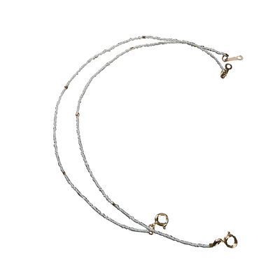 1mm极细天然珍珠18K金手链