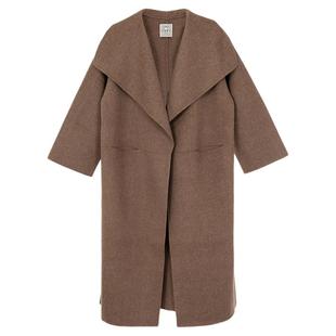 TOTEME 秋冬新款女士羊毛混纺大翻领单排扣大衣银泰百货 301574