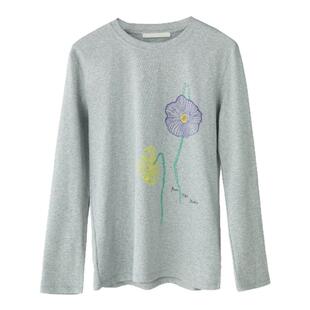 印计谷羽原创设计手绘春日系花卉个性长袖T恤碎花半身伞裙套装女