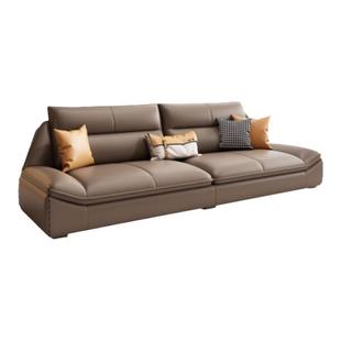 办公真皮沙发商务头层牛皮休息区接待室直排三人位洽谈会客区现代