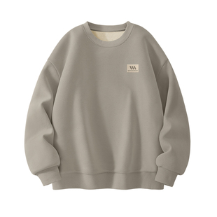 真维斯男款卫衣加绒2025新款冬衣服男内搭加厚保暖长袖男士上衣L