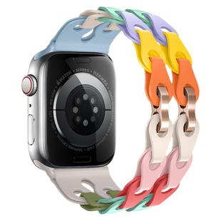 适用苹果iwatchs11/10/9硅胶表带apple watch8/7/6/5/4代se2智能配件ultra2女款s9手表带s8/s10/s11潮替换带