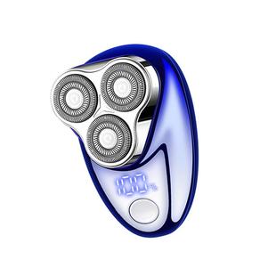 新款三头剃须刀数显电动男士充电刮胡刀出差迷你便携电动剃须刀