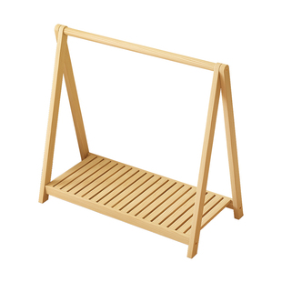 纯实木儿童衣架落地卧室婴儿衣架家用宝宝挂衣架收纳架幼儿衣帽架