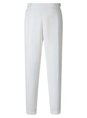 【新品】白色轻奢纯棉高腰牛仔裤垂感西裤男士休闲直筒西服裤子男