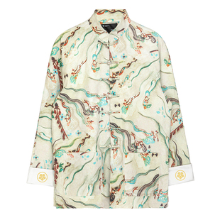 半闲集中国风唐装改良版男女天外飞仙印花春秋复古盘扣新国潮外套