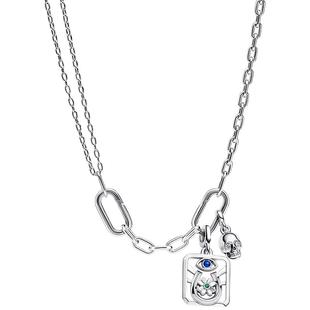 [新年礼物]Pandora潘多拉ME系列双链环链项链颈饰925银个性简约