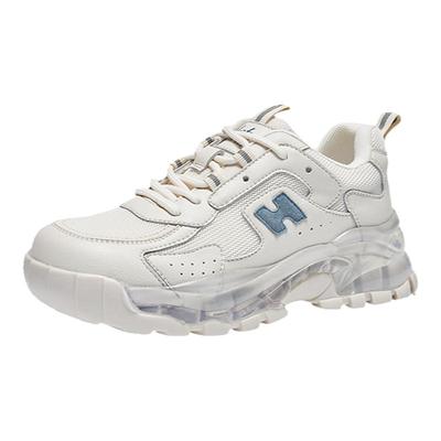 热风女鞋春夏新款女士时尚个性拼色休闲鞋圆头系带老爹鞋潮