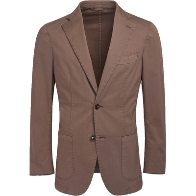 奥莱SUITSUPPLY灰褐色棉混纺休闲男士西装上衣
