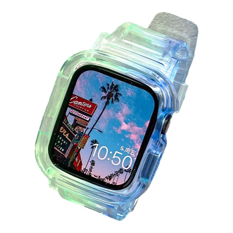 彩色渐变表带一体适用iwatch表带