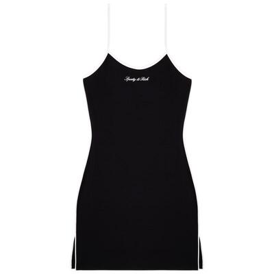[奢享价]Sporty&Rich 女士黑色网球风无袖运动连衣裙短裙