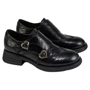 fed黑色小皮鞋秋季新款女鞋英伦风牛津鞋乐福鞋女款S0815-ZC518