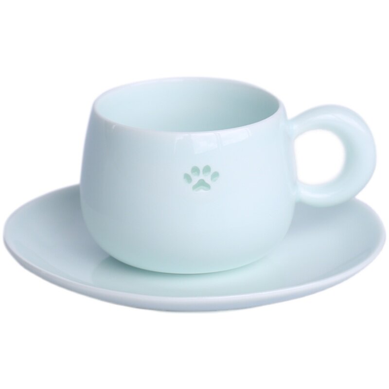 子木咖啡杯可爱猫爪玲珑套装
