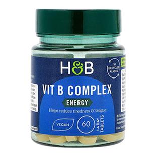 英国HB荷柏瑞多种复合维生素B族提高代谢缓熬夜解疲劳维B60粒进口