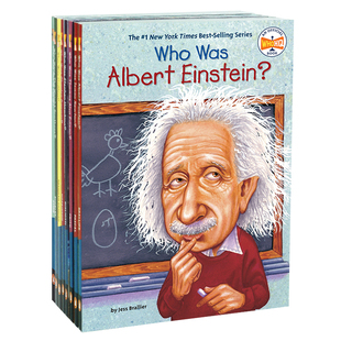 Who was/is系列大科学家精选8册 英文原版 爱因斯坦 牛顿霍金居里夫人爱迪生达尔文等 非虚构桥梁章节书 名人传记课外阅读科普读物