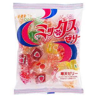 日本寒天金城什锦水果软糖果汁滨永进口儿童零食果冻方块喜糖独立