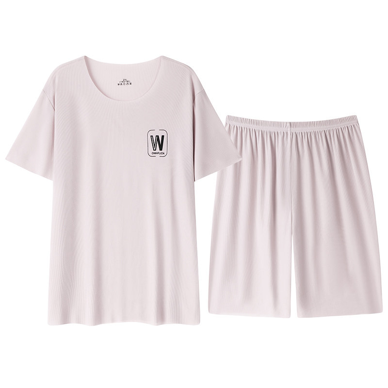 薄款夏季男士无痕冰丝短袖家居服