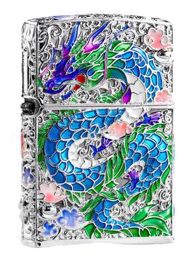 夜光zippo东方奇迹镀金珐琅