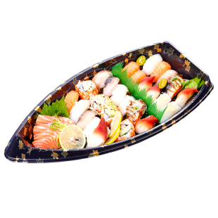 促销 高端圆盘寿司盒 拼盘盒 打包盒 圆形外卖寿司盒 25个起包邮