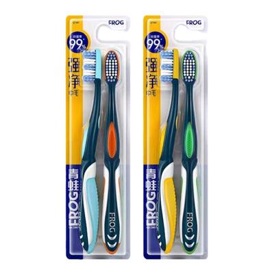 青蛙进口硬毛牙刷男士用中毛舌苔