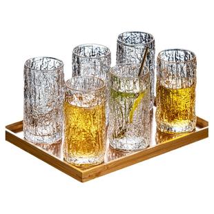 锤纹杯轻奢水晶玻璃杯家用创意喝水杯子果汁牛奶杯茶杯套装啤酒杯