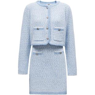 ONLY2025冬季新款静奢优雅小香风短裙针织套装连衣裙女