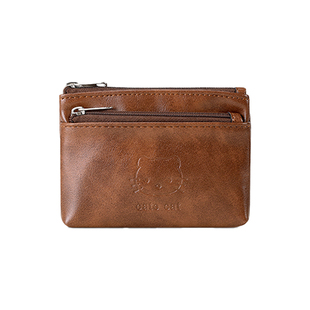 复古KT猫卡包女可爱迷你便携证件收纳包多功能拉链耳机钥匙零钱包