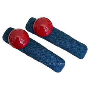 复古红珠子蓝色发夹女2026新款高端bb夹侧边碎发刘海夹子发卡发饰