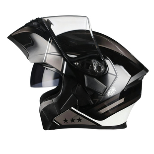 艾狮摩托车头盔男士全盔揭面盔双镜片骑行机车带蓝牙耳机四季冬季