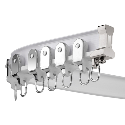 滑轨弯直两用铝合金窗帘轨道滑轮