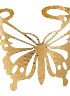 欧美个性镂空蝴蝶开口手镯轻奢