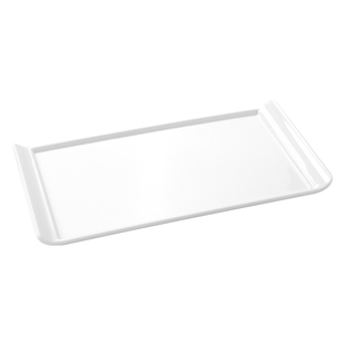 密胺白色长方形牛肉盘子寿司点心甜品羊肉卷长盘长条餐盘平盘托盘