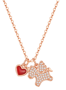 爱心独角兽项链轻奢小众高级感