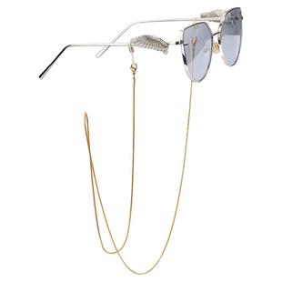 刘宁宇同款钛钢挂脖黑色眼镜链防滑网红链条口罩挂绳男墨镜链子