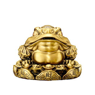 1铜金蟾招财摆件三足蟾蜍金蝉店铺客厅装饰品办公桌玄关摆件