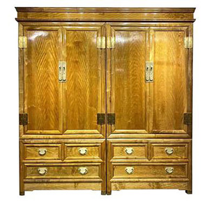 金丝楠木衣柜小叶楠阴沉木顶箱柜家用卧室家具实木仿古新中式衣橱