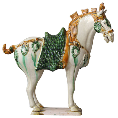 陶瓷马摆件唐三彩马高樱三花马家居客厅装饰品摆设开业商务礼品