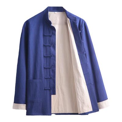 麦唐民族服装棉麻外套唐装中老年