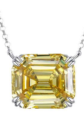 高定14克拉大冰糖粉钻项链女