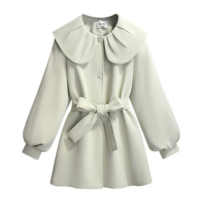 高级感黑色小香风娃娃领外套女