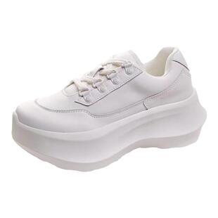 Lisa同款厚底白色休闲运动鞋女2024新款超火小白鞋百搭增高老爹鞋