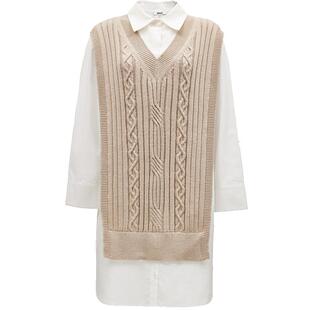 ONLY夏季设计感假两件衬衫裙翻领短裙连衣裙女|124307060