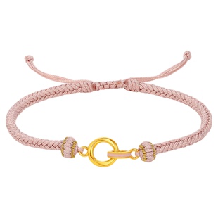 周六福黄金5d硬金手绳情侣定价环环相扣黄金首饰送惊喜情人节礼物