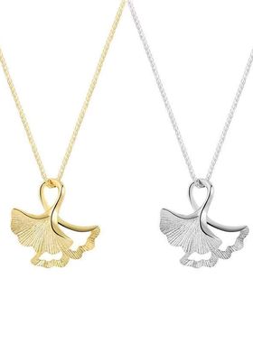 银杏叶项链2022年新款女锁骨链轻奢小众设计ins森系网红闺蜜礼物