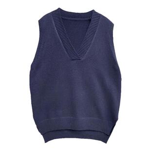 2026秋冬新款针织马甲背心女中长款百搭叠穿通勤V领纯色毛衣坎肩