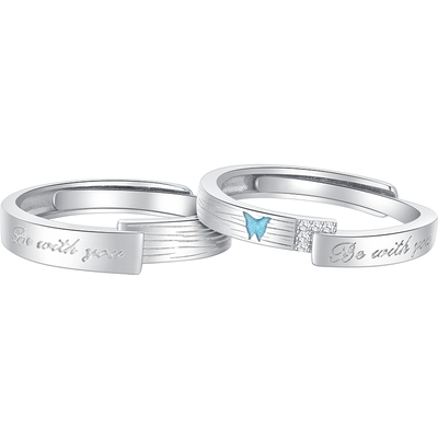 潮宏基s925银戒指时尚情人节礼物