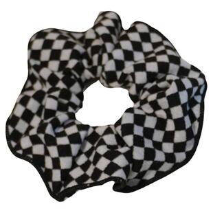 Manggis Domino秋冬棋盘格几何格纹大号大肠发圈针织毛线弹力发绳